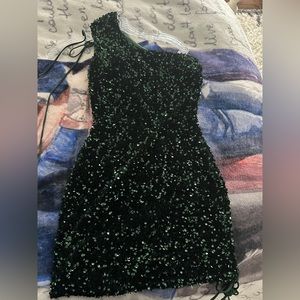 Lucy in the Sky Sparkly One-Shoulder Dress